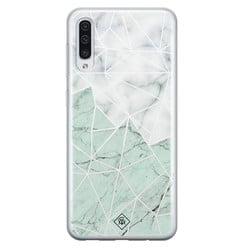 Casimoda Samsung Galaxy A70 siliconen hoesje - Marmer mint mix