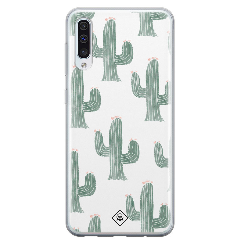 Casimoda Samsung Galaxy A70 siliconen telefoonhoesje - Cactus print