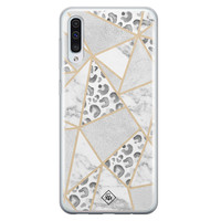 Casimoda Samsung Galaxy A70 siliconen telefoonhoesje - Stone & leopard print