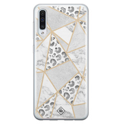 Casimoda Samsung Galaxy A70 siliconen hoesje - Stone & leopard print