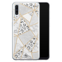 Casimoda Samsung Galaxy A70 siliconen telefoonhoesje - Stone & leopard print