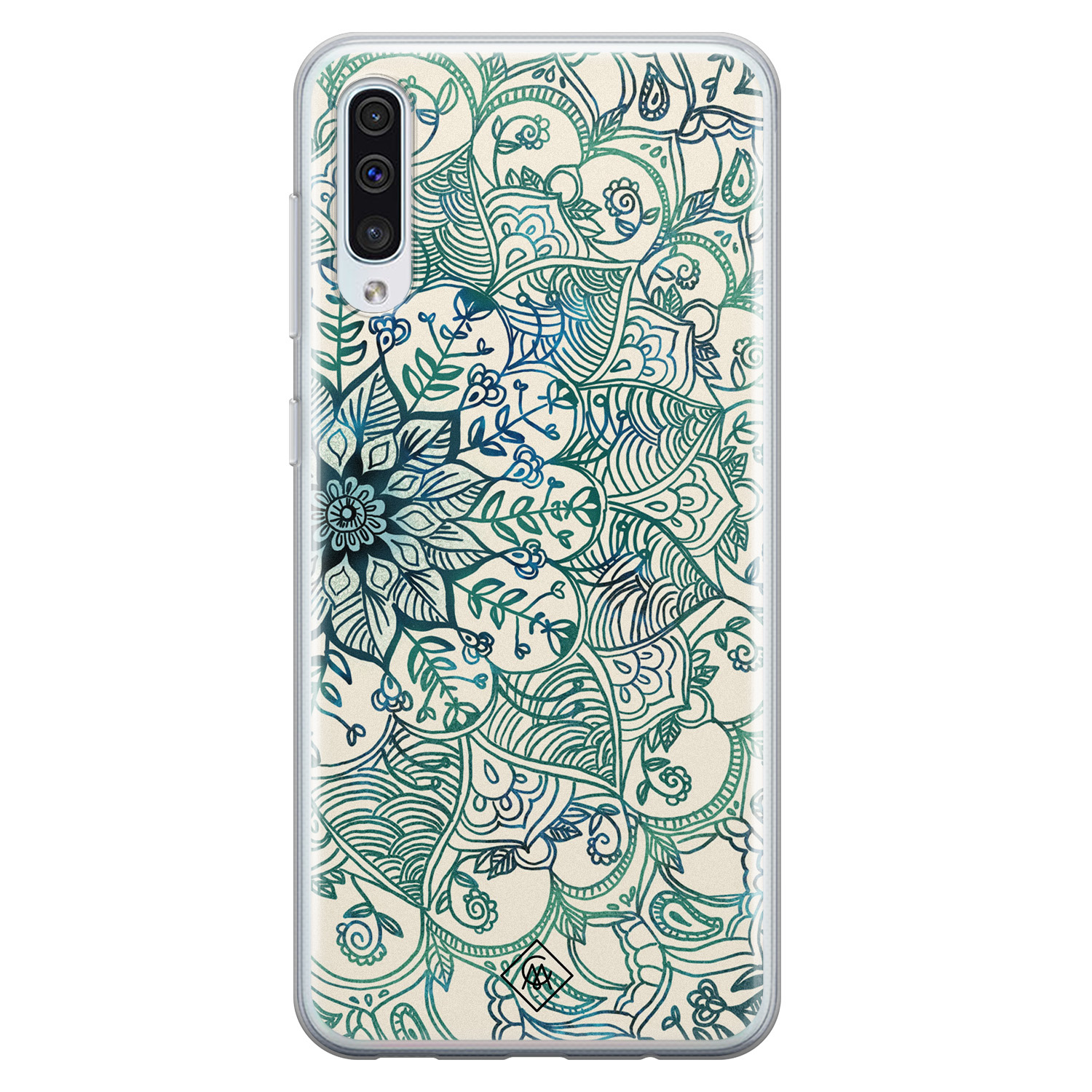 Samsung Galaxy A70 siliconen hoesje - Mandala blauw