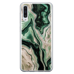 Casimoda Samsung Galaxy A70 siliconen hoesje - Green waves