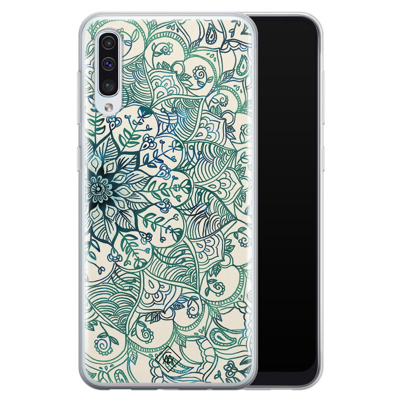 Casimoda Samsung Galaxy A70 siliconen hoesje - Mandala blauw