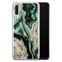 Casimoda Samsung Galaxy A70 siliconen hoesje - Green waves