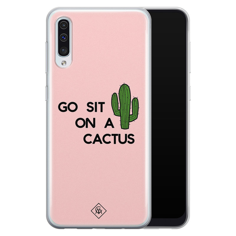 Casimoda Samsung Galaxy A70 siliconen hoesje - Go sit on a cactus