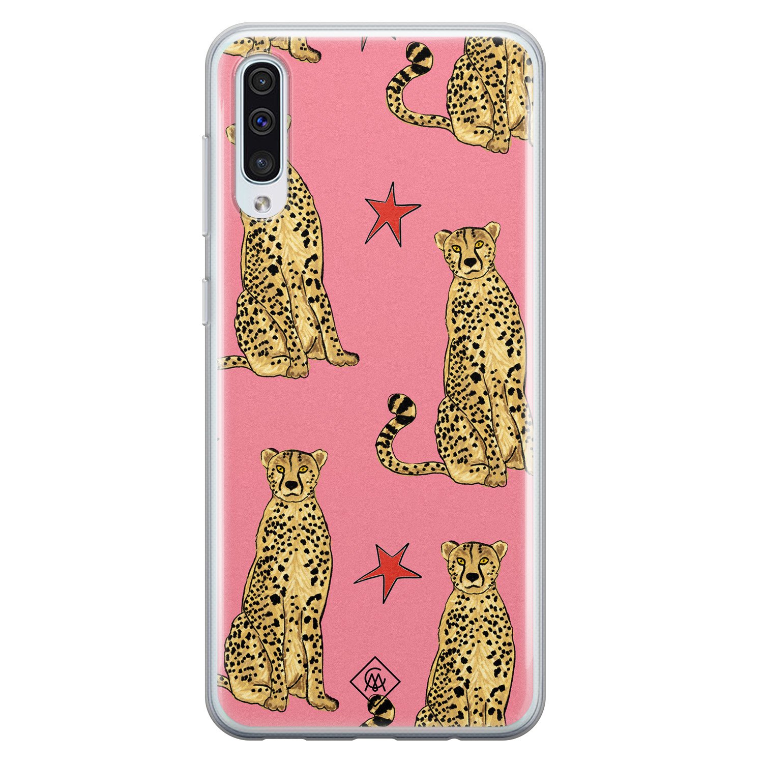 Samsung Galaxy A70 siliconen hoesje - The pink leopard