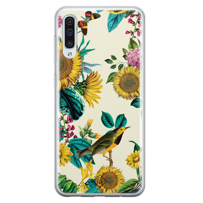 Casimoda Samsung Galaxy A70 siliconen hoesje - Sunflowers