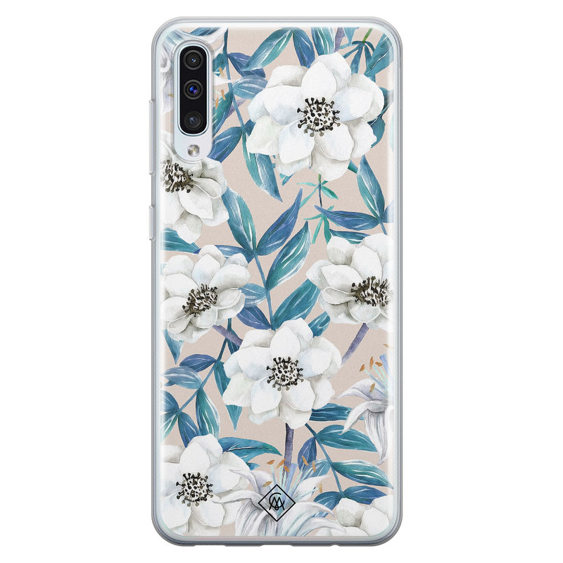 Casimoda Samsung Galaxy A70 siliconen telefoonhoesje - Touch of flowers