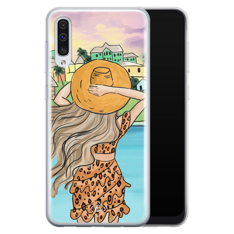 Casimoda Samsung Galaxy A70 siliconen hoesje - Sunset girl