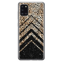 Casimoda Samsung Galaxy A31 siliconen hoesje - Chevron luipaard