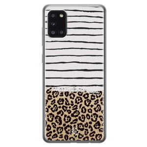 Casimoda Samsung Galaxy A31 siliconen telefoonhoesje - Leopard lines