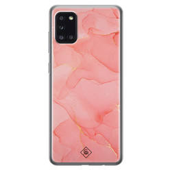 Casimoda Samsung Galaxy A31 siliconen hoesje - Marmer roze