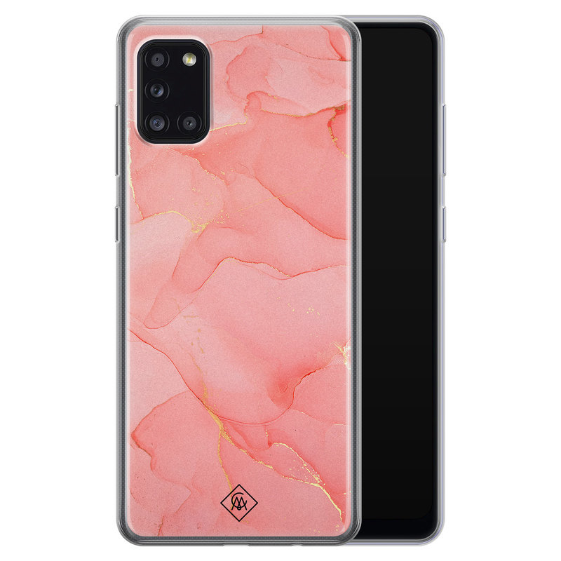 Casimoda Samsung Galaxy A31 siliconen hoesje - Marmer roze