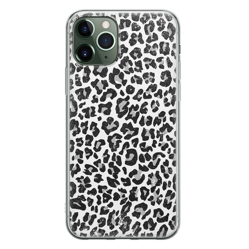 Casimoda iPhone 11 Pro siliconen telefoonhoesje - Luipaard grijs