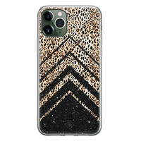 Casimoda iPhone 11 Pro siliconen hoesje - Chevron luipaard