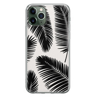 Casimoda iPhone 11 Pro siliconen telefoonhoesje - Palm leaves silhouette