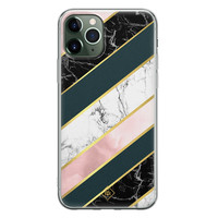 Casimoda iPhone 11 Pro siliconen hoesje - Marble stripes