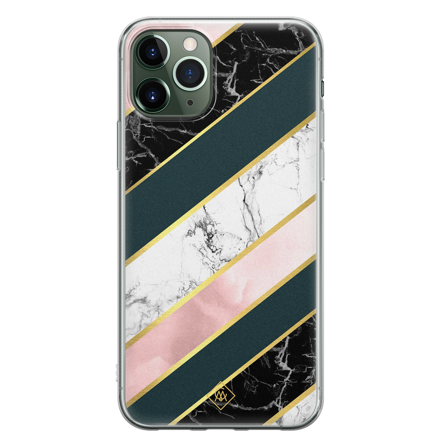 iPhone 11 Pro siliconen hoesje - Marble stripes