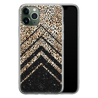 Casimoda iPhone 11 Pro siliconen hoesje - Chevron luipaard