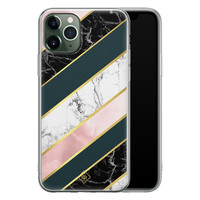 Casimoda iPhone 11 Pro siliconen hoesje - Marble stripes