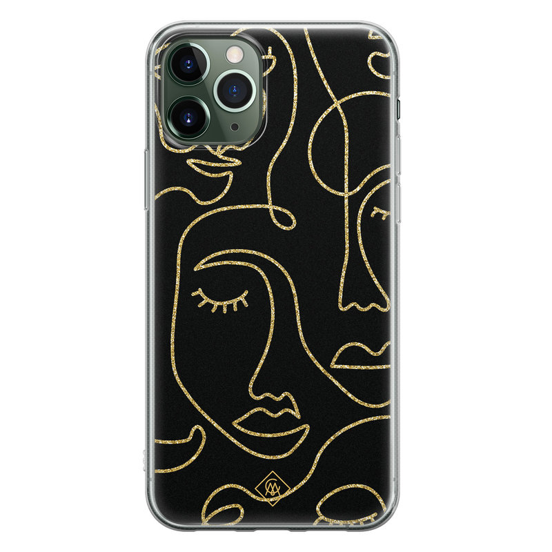 Casimoda iPhone 11 Pro siliconen hoesje - Abstract faces