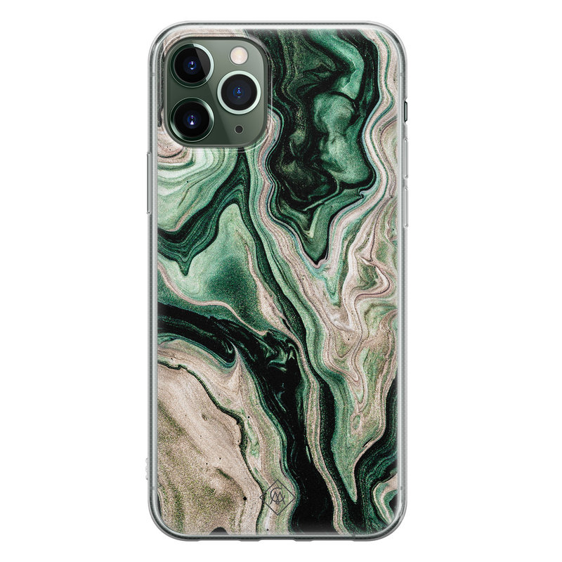 Casimoda iPhone 11 Pro siliconen hoesje - Green waves