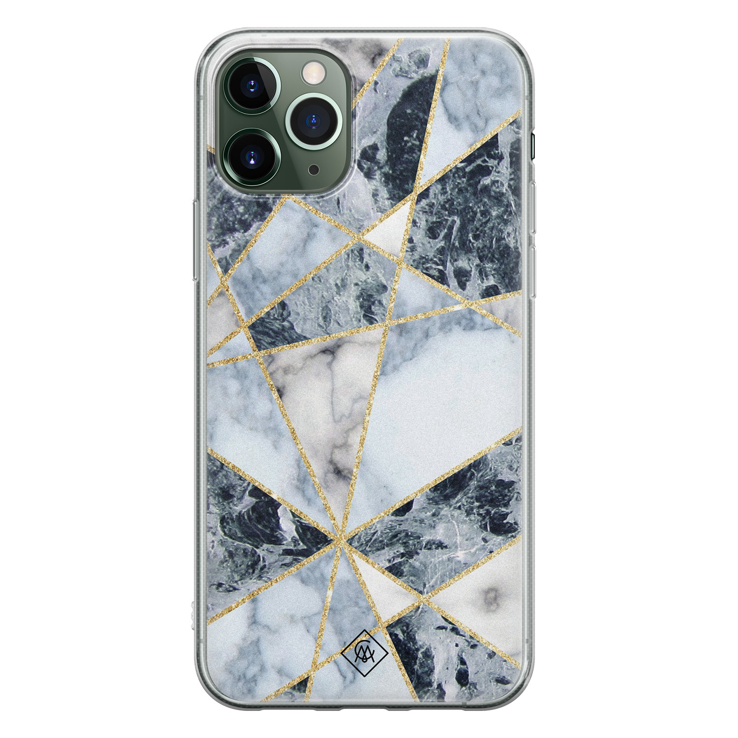 iPhone 11 Pro siliconen hoesje Marmer blauw