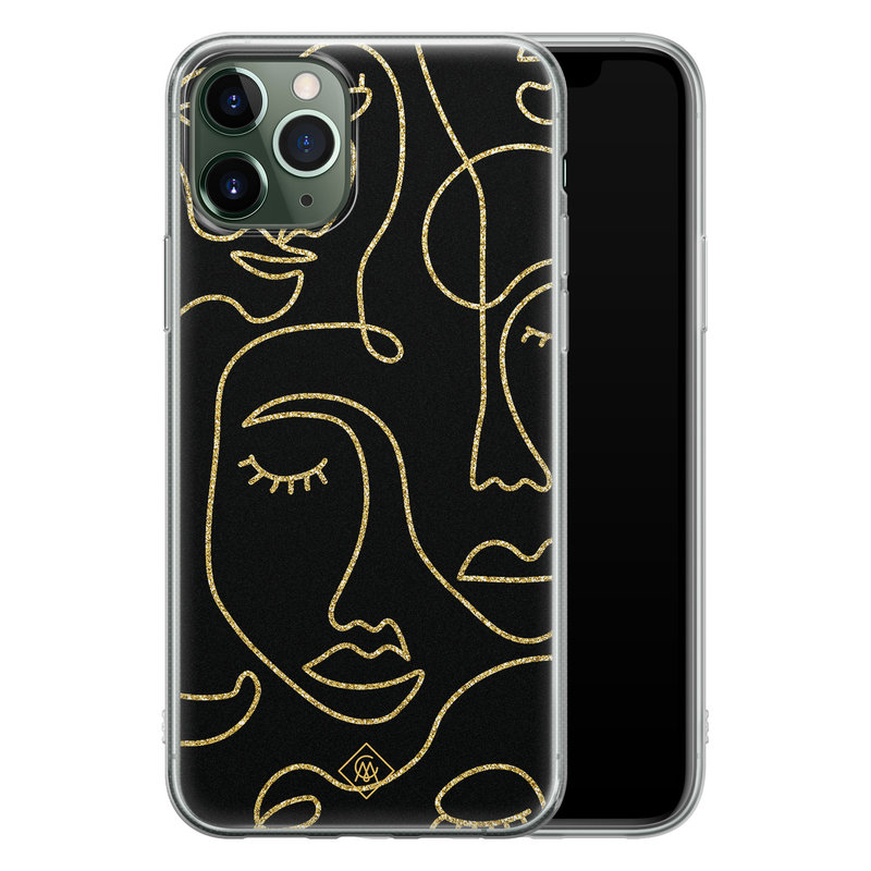 Casimoda iPhone 11 Pro siliconen hoesje - Abstract faces