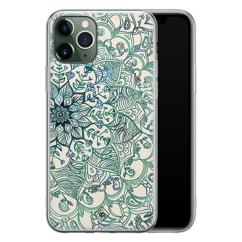 Casimoda iPhone 11 Pro siliconen hoesje - Mandala blauw