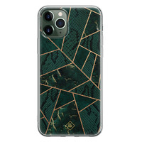 Casimoda iPhone 11 Pro siliconen hoesje - Abstract groen