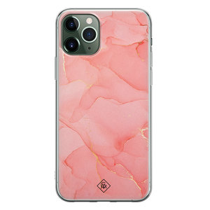 Casimoda iPhone 11 Pro siliconen hoesje - Marmer roze