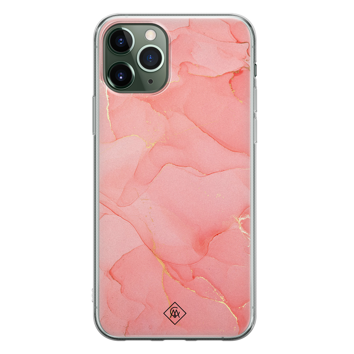 iPhone 11 Pro siliconen hoesje - Marmer roze