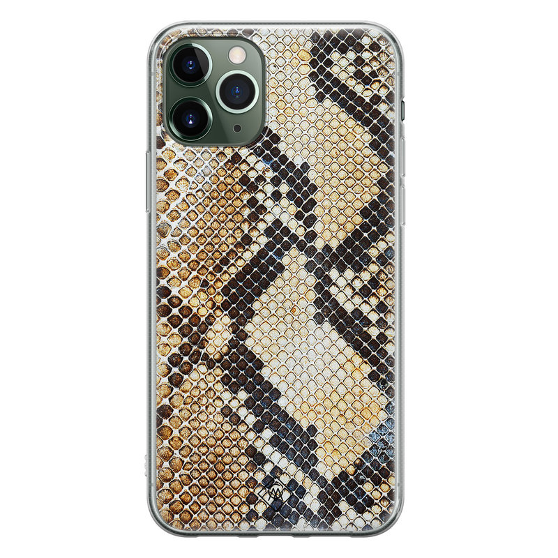 Casimoda iPhone 11 Pro siliconen hoesje - Golden snake