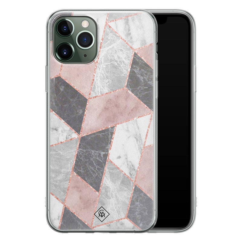 Casimoda iPhone 11 Pro siliconen telefoonhoesje - Stone grid