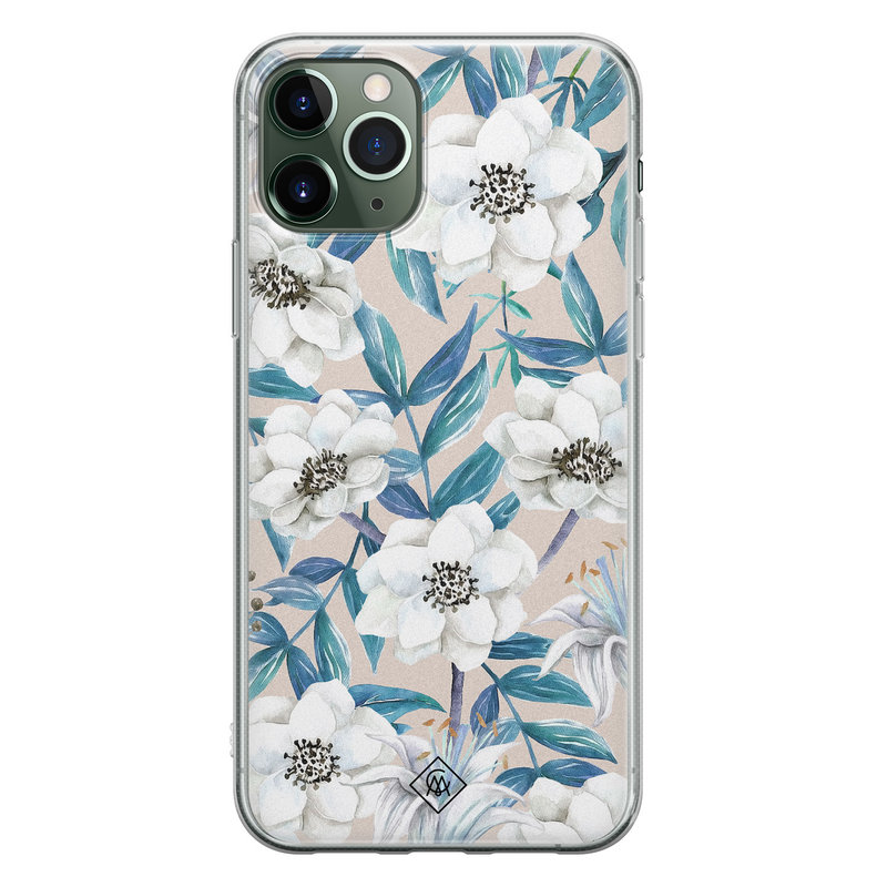 Casimoda iPhone 11 Pro siliconen telefoonhoesje - Touch of flowers