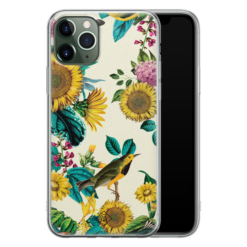 Casimoda iPhone 11 Pro siliconen hoesje - Sunflowers