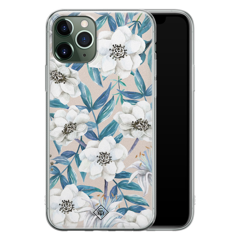 Casimoda iPhone 11 Pro siliconen telefoonhoesje - Touch of flowers