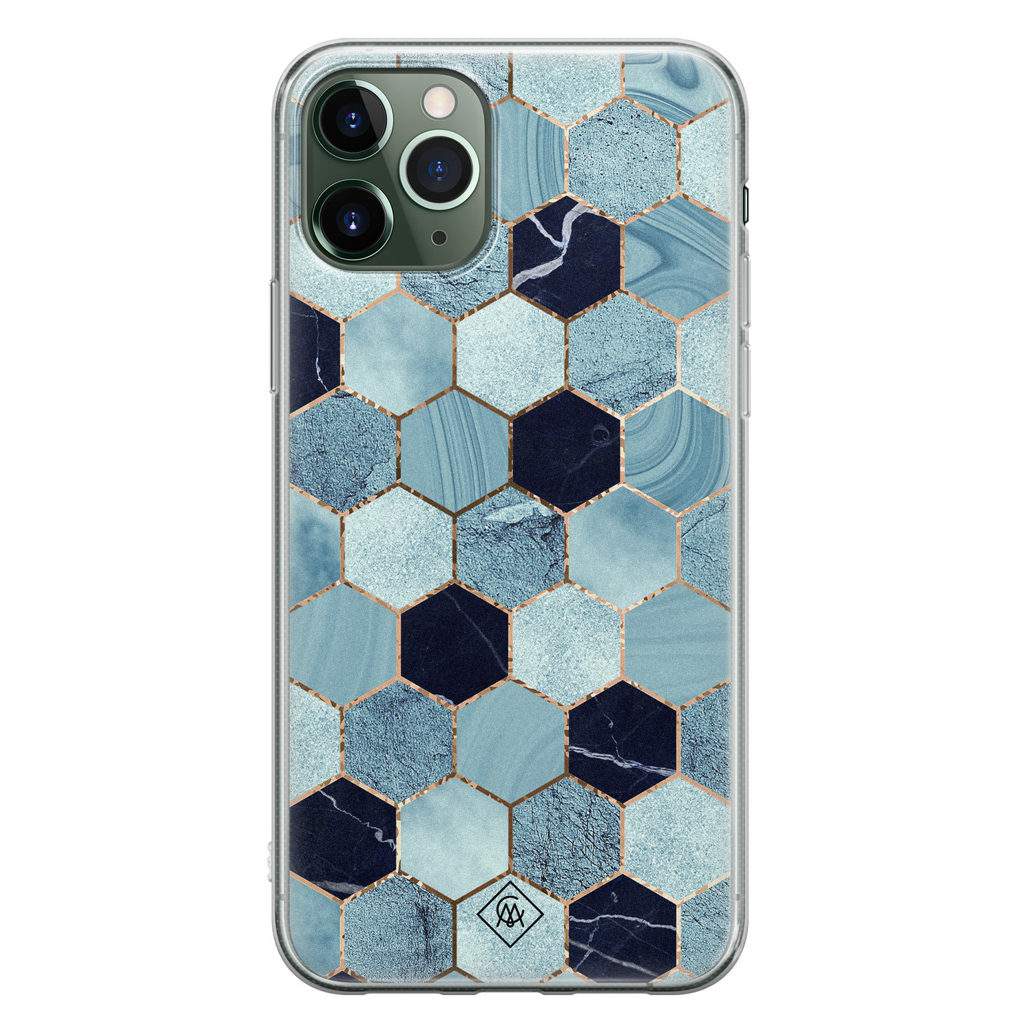 iPhone 11 Pro Max siliconen hoesje Blue cubes