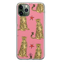 Casimoda iPhone 11 Pro Max siliconen hoesje - The pink leopard