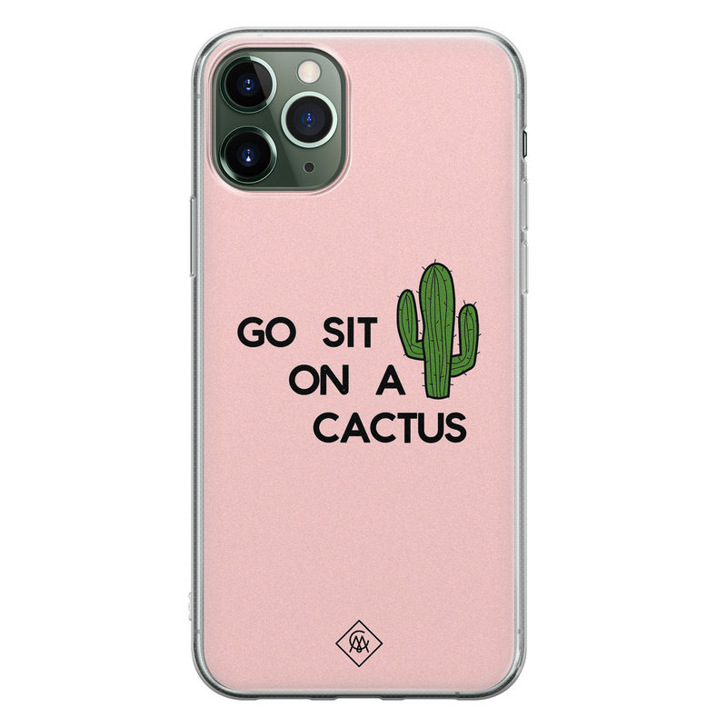 Casimoda iPhone 11 Pro Max siliconen hoesje - Go sit on a cactus