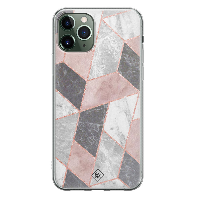 Casimoda iPhone 11 Pro Max siliconen telefoonhoesje - Stone grid
