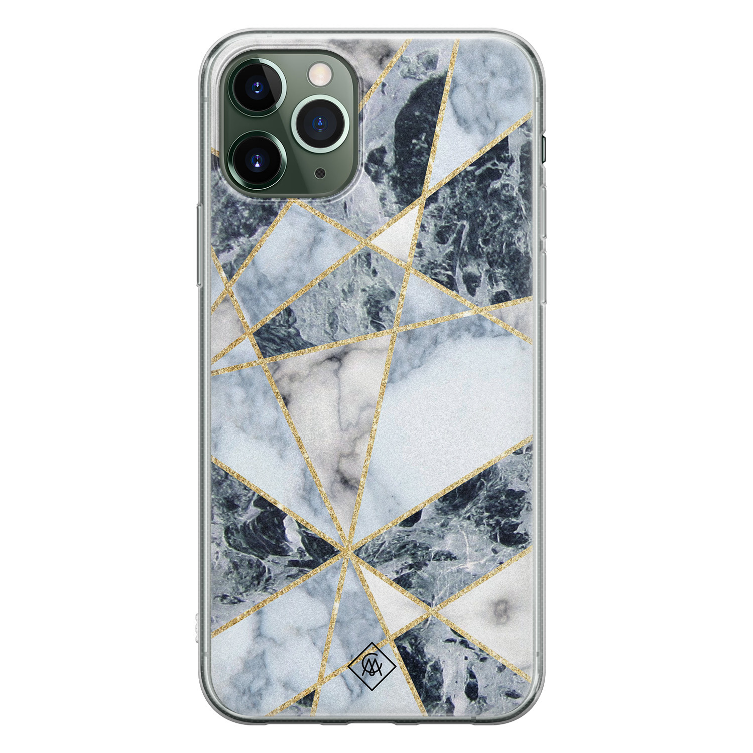 iPhone 11 Pro Max siliconen hoesje Marmer blauw