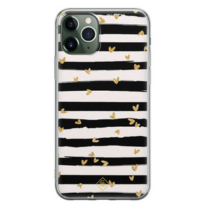 Casimoda iPhone 11 Pro Max siliconen telefoonhoesje - Hart streepjes