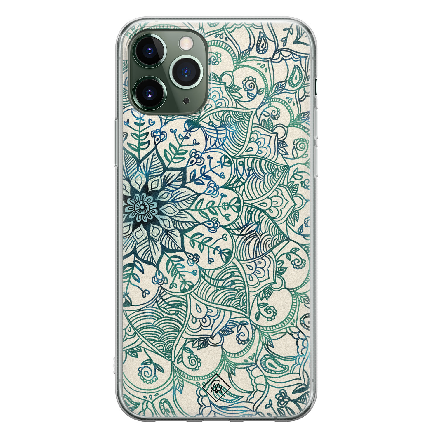 iPhone 11 Pro Max siliconen hoesje - Mandala blauw