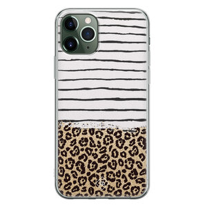 Casimoda iPhone 11 Pro Max siliconen hoesje - Leopard lines