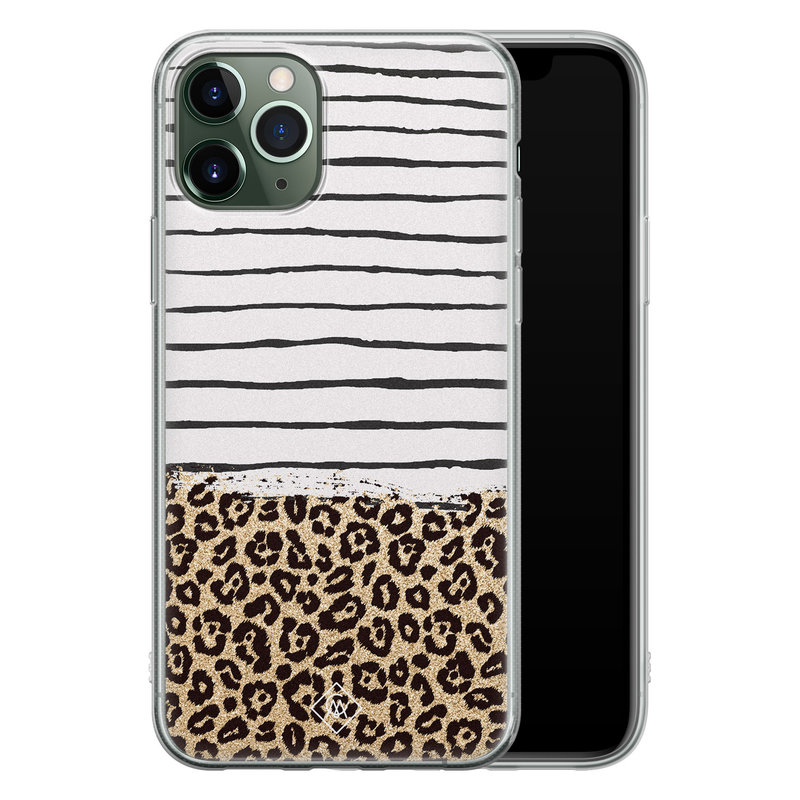 Casimoda iPhone 11 Pro Max siliconen telefoonhoesje - Leopard lines