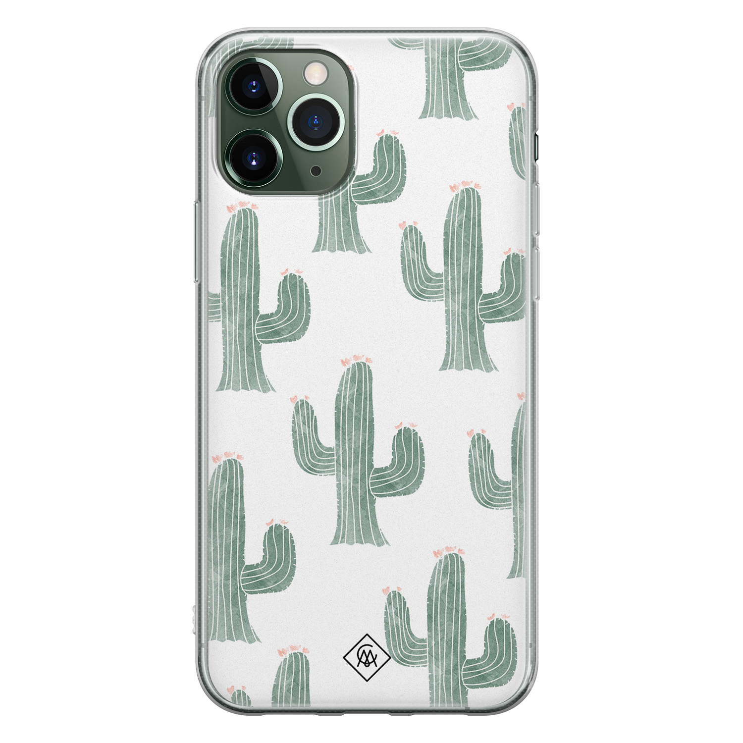 iPhone 11 Pro Max siliconen telefoonhoesje Cactus print