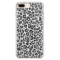 Casimoda iPhone 8 Plus/7 Plus siliconen telefoonhoesje - Luipaard grijs