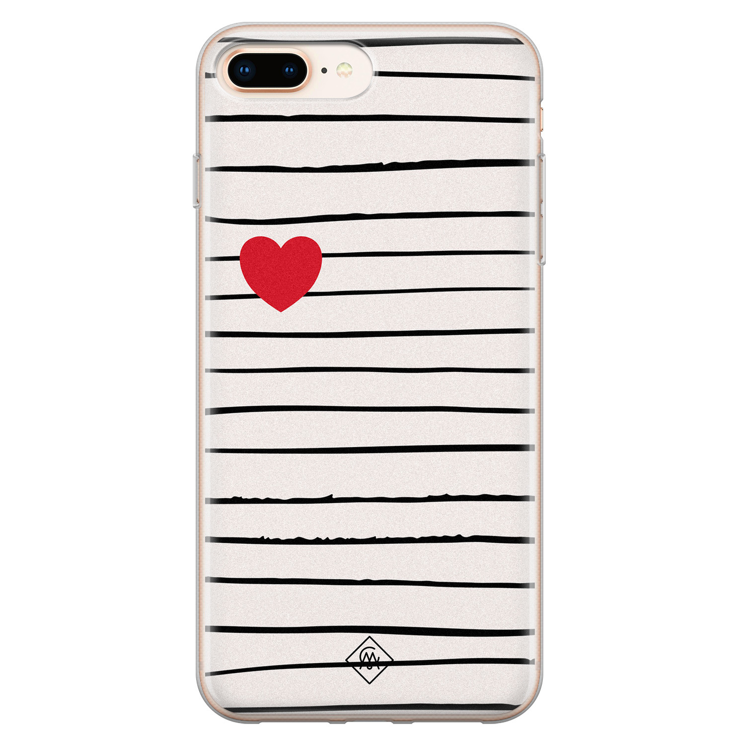 iPhone 8 Plus/7 Plus siliconen hoesje - Heart queen